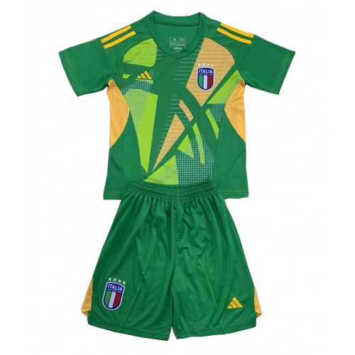 Dětský Fotbalový dres Itálie Brankářské ME 2024 Venkovní Krátký Rukáv (+ trenýrky)